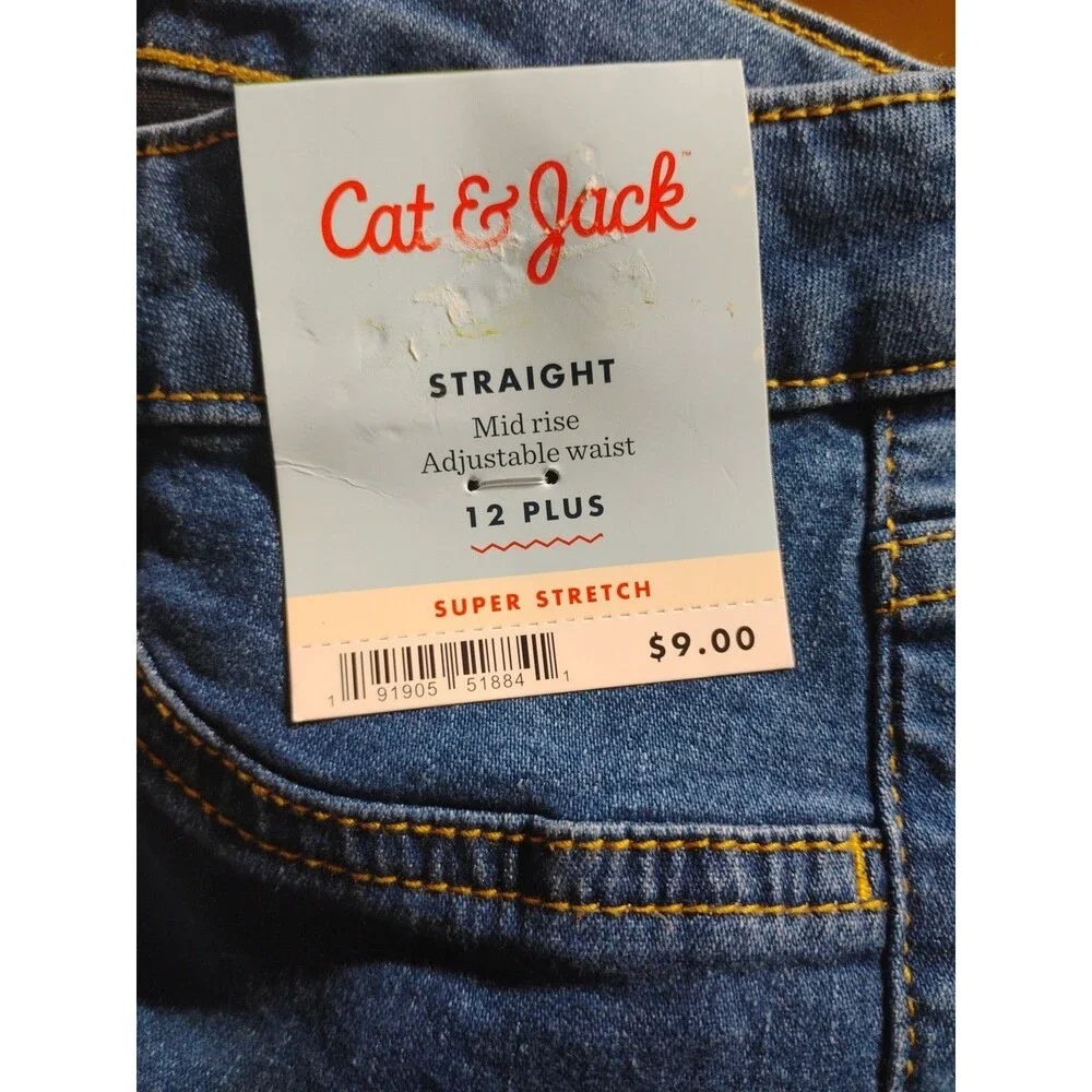 Cat & Jack Super Stretch Straight Mid-rise Adjustable Waist 12 Plus